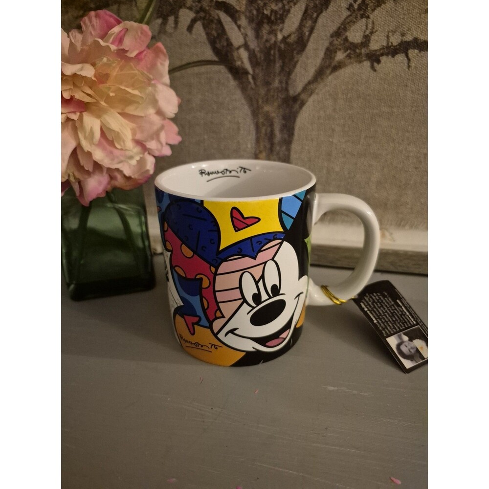 2017 Romero Britto Disney Mickey Mouse Mug - New Signed with Tags